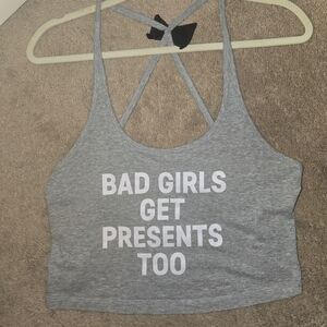 🌟Victoria's Secret Gray Tank Top with Slogan Medium